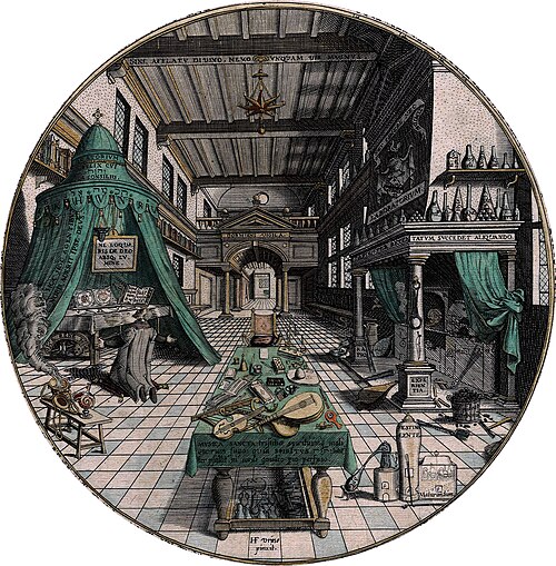 Alchemist's Laboratory, from Heinrich Khunrath's Amphitheatrum sapientiae aeternae, 1595